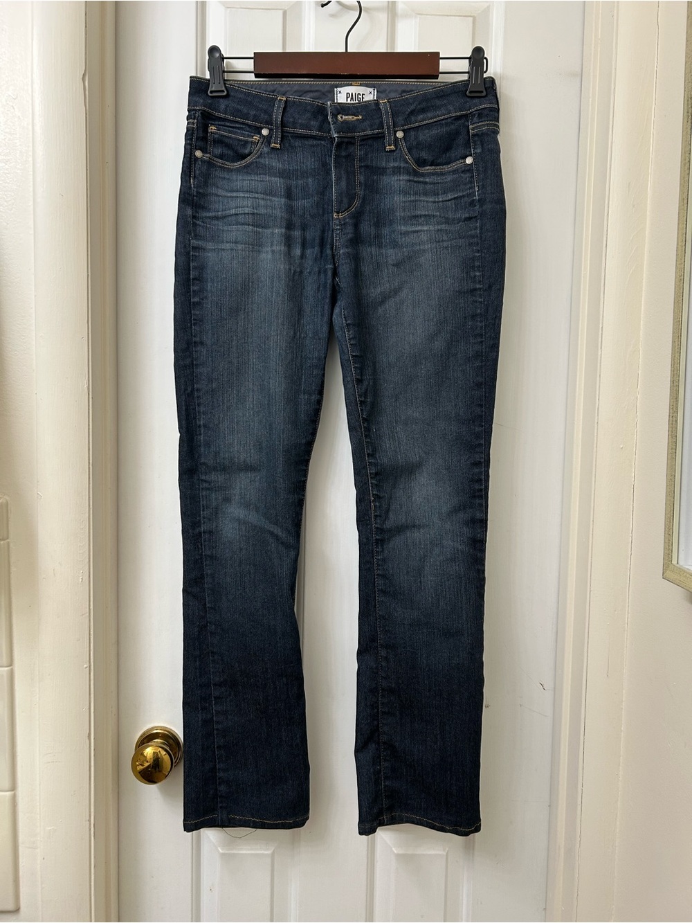 Paige Skyline Straight Women 27 Dk Stretch Jeans( Cigarette Style Jeans)